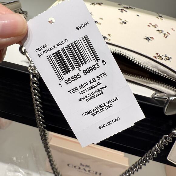 Coach Teri Mini Crossbody Bag With Star Print CCE46 Chalk Multi - Picture 8 of 9